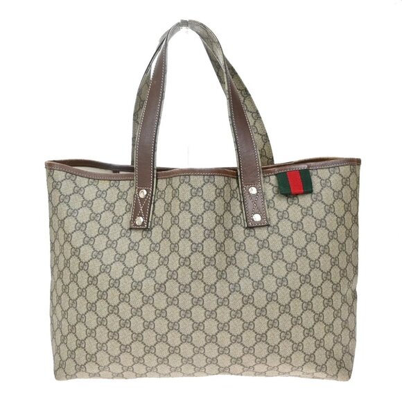 GUCCI Logo Sherry GG Pattern Shoulder Bag Supreme Leather Brown Italy 35YH759 - Picture 1 of 14